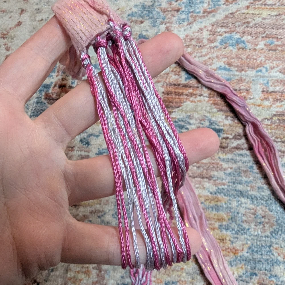 Limited Too Pink and Gold Tie Belt